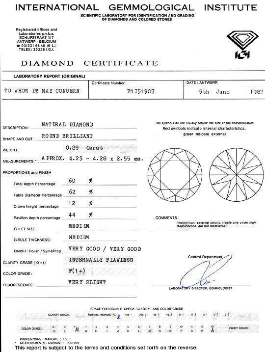 Foto 9 - Diamant 0,29 Brillant IGI Lupenrein Top Wesselton Plus, D6082
