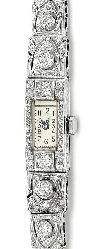 Foto 2 - antike Platin Diamant Damen-Armbanduhr 2,05ct Diamanten, U2029