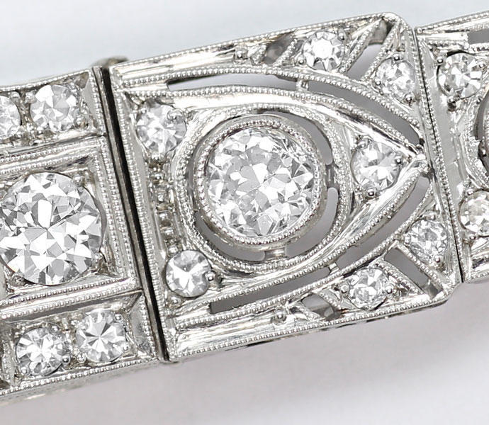 Foto 3 - antike Platin Diamant Damen-Armbanduhr 2,05ct Diamanten, U2029